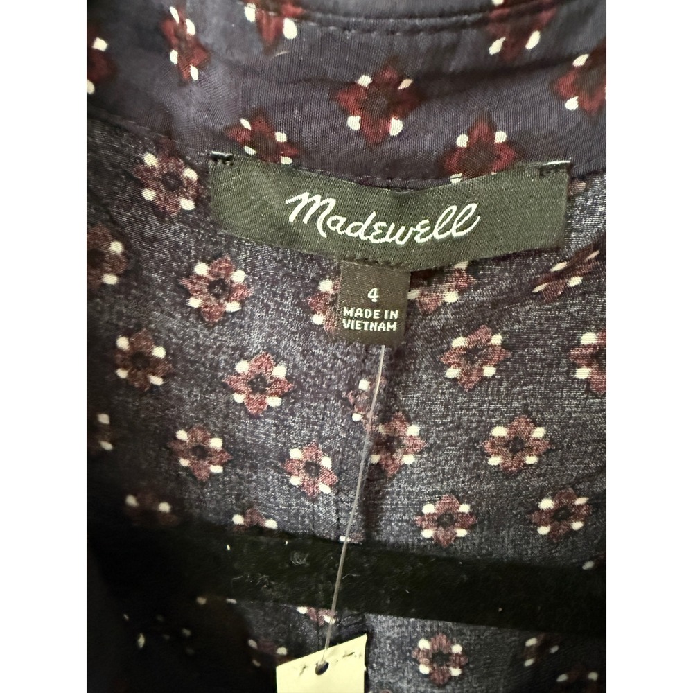 Madewell Ruched Midi Shirtdress navy NWT size 4 - Picture 11 of 12